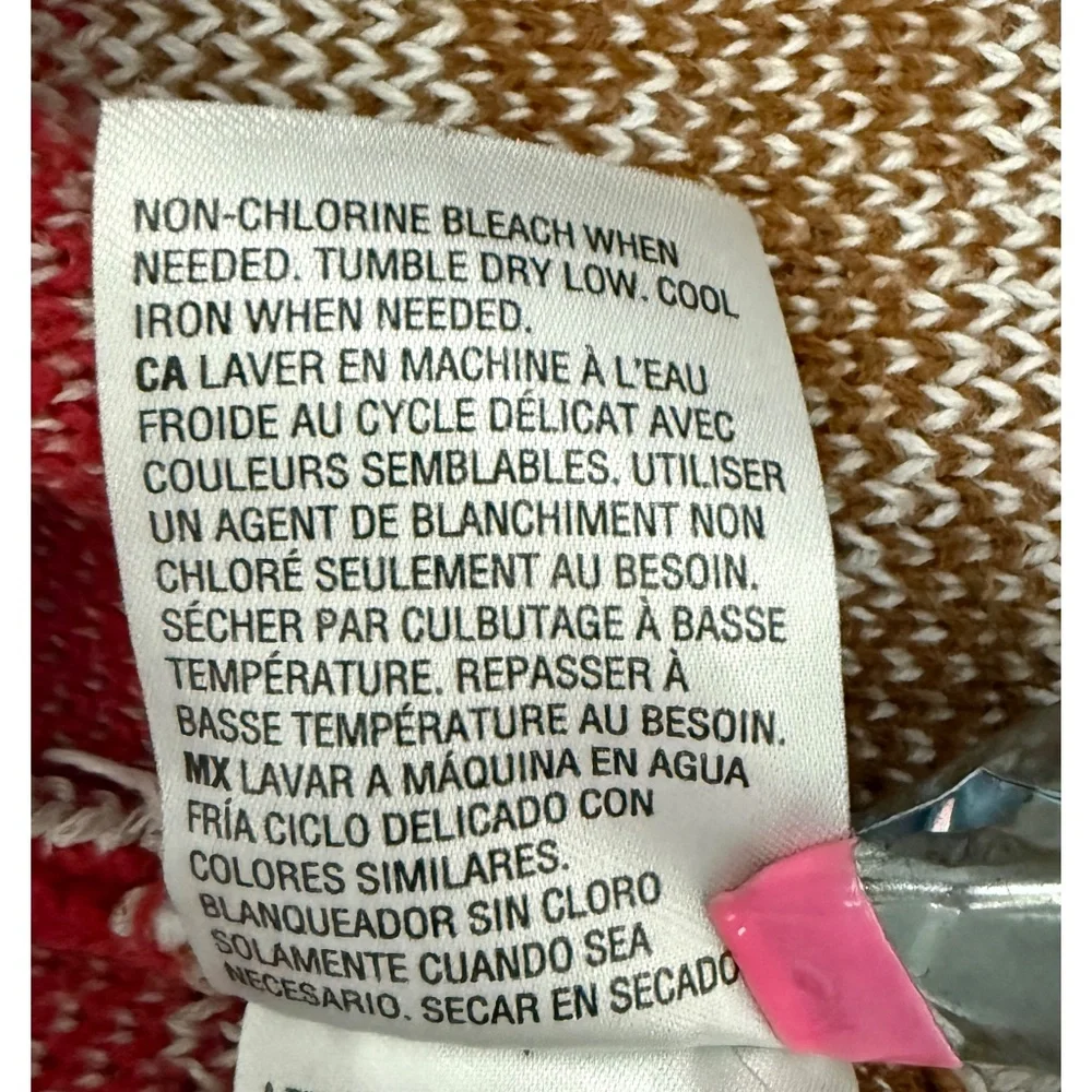 SUN + STONE Mens Multicolor Aztec Knit Cardigan Cotton Button Up, L